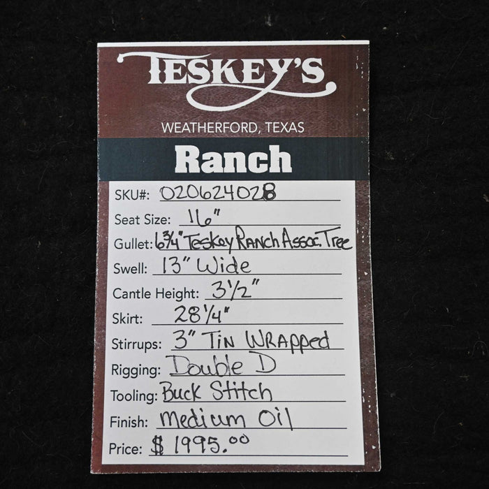 16" TESKEY'S RANCH SADDLE