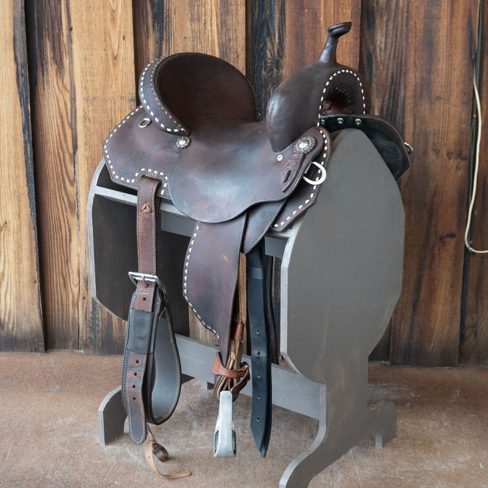 14" USED DOUBLE J POZZI PRO BARREL SADDLE Saddles - Used DOUBLE J SADDLERY