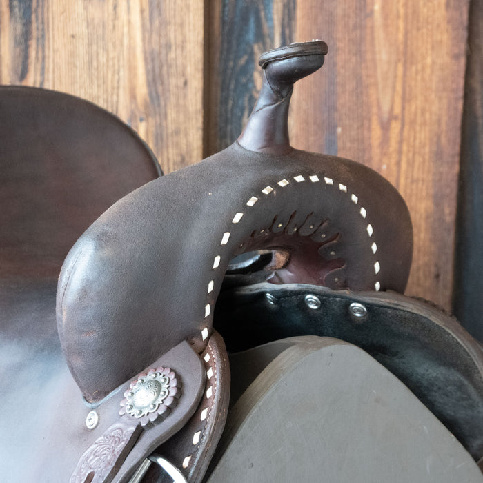 14" USED DOUBLE J POZZI PRO BARREL SADDLE Saddles - Used DOUBLE J SADDLERY