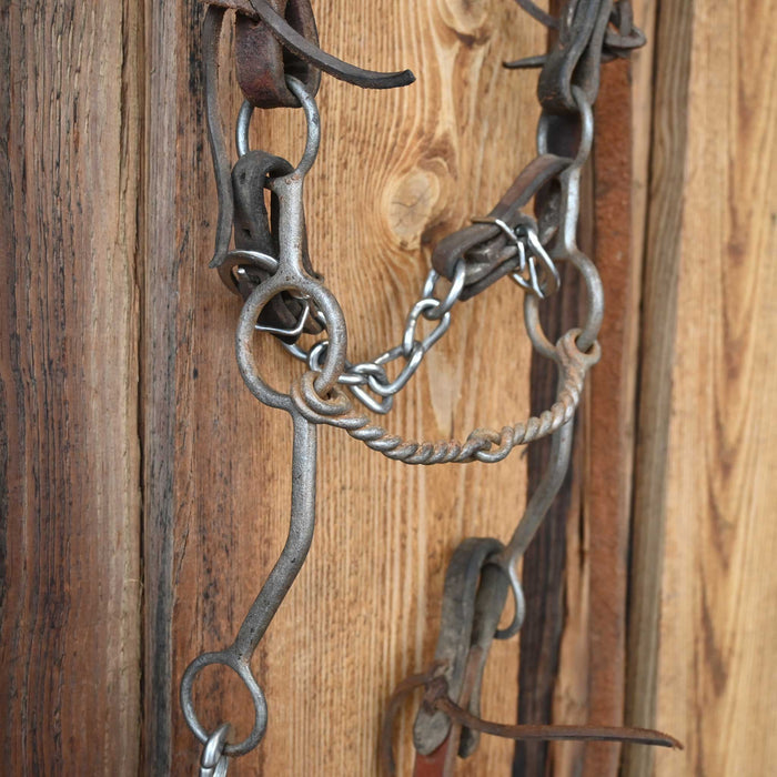 Cirlce Gag Twisted Wire Snaffle Bridle Rig w/Split Ear Headstall Tack - Rigs misc