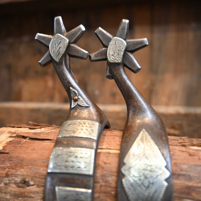 L. Spraberry Silver Mounted 6Pt. Spurs