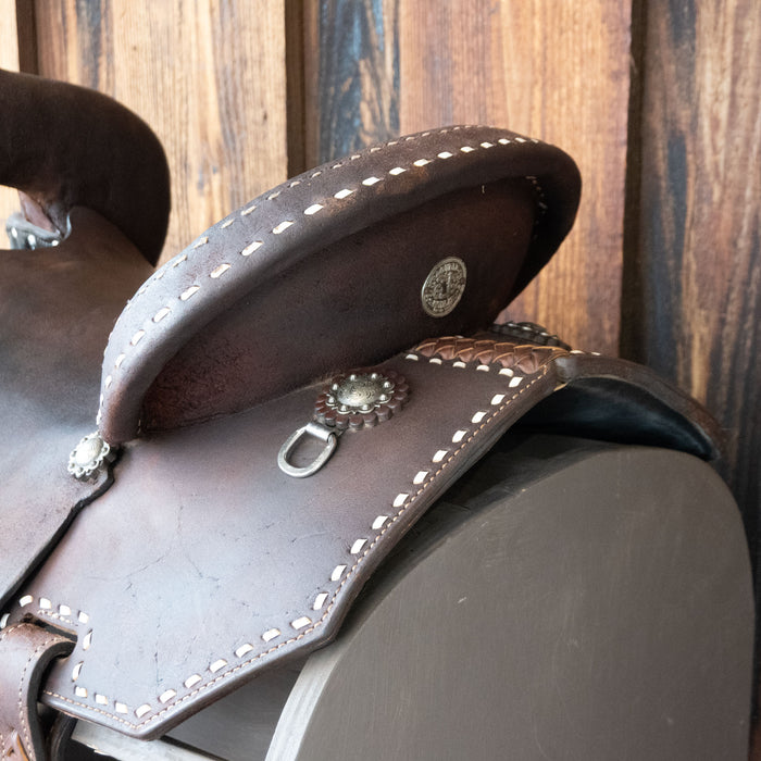 14" USED DOUBLE J POZZI PRO BARREL SADDLE Saddles - Used DOUBLE J SADDLERY