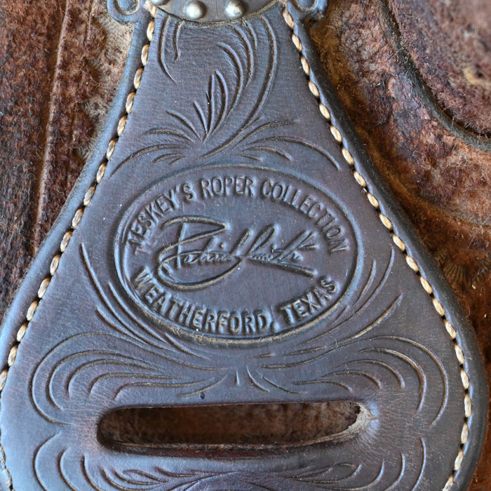 13.5" USED PATRICK SMITH TEAM ROPING SADDLE Saddles - Used Patrick Smith