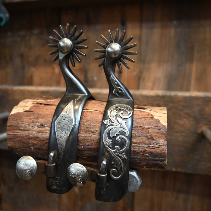 Jason Jarvis Silver Mounted 16pt. Spurs
