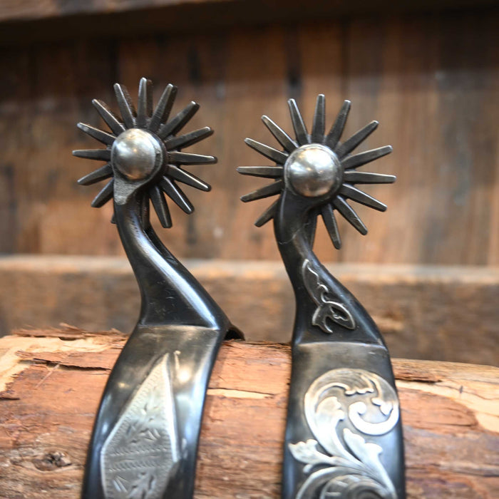 Jason Jarvis Silver Mounted 16pt. Spurs