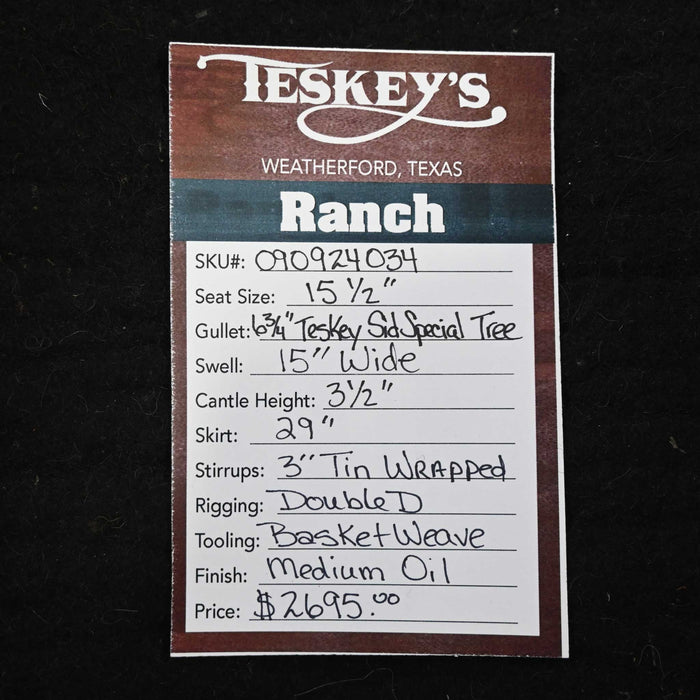 15.5" TESKEY'S RANCH SADDLE