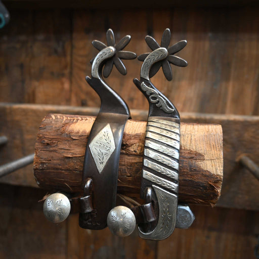 Jason Jarvis Silver Mounted 7pt. Spurs Tack - Spurs Jason Jarvis