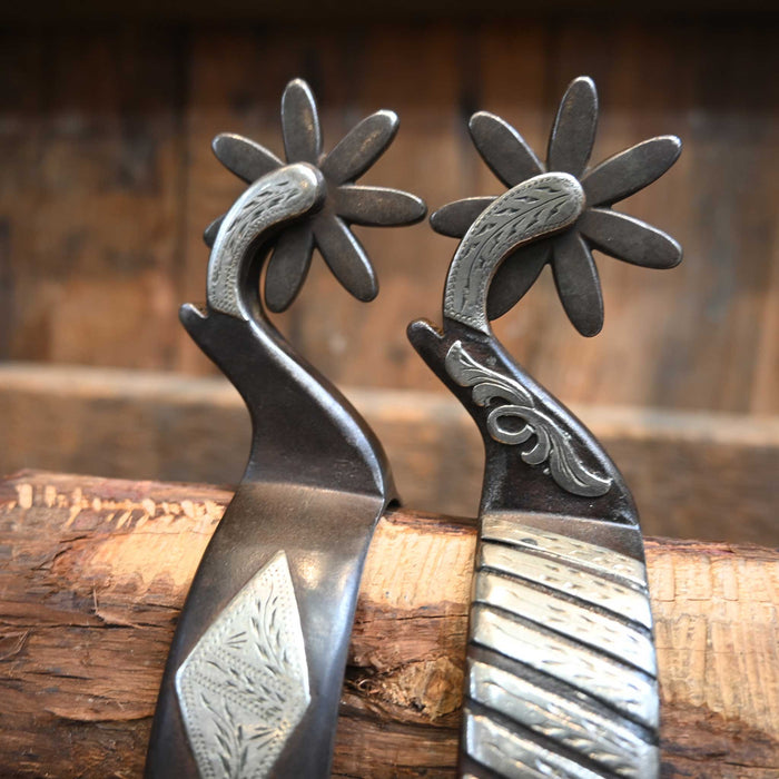 Jason Jarvis Silver Mounted 7pt. Spurs
