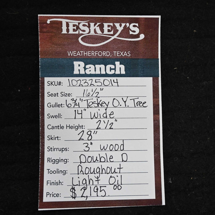 16.5" TESKEY'S RANCH SADDLE Saddles - New Teskey's Saddlery