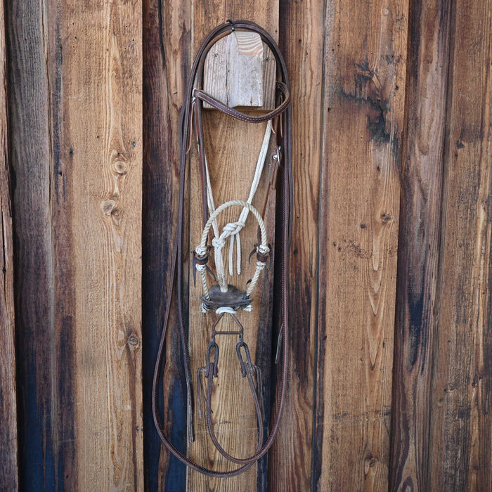 Quick Stop Hackamore w/Leather Browband