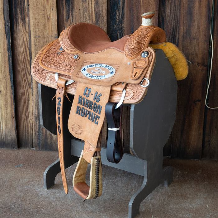 14.5" USED TESKEY'S CALF ROPING SADDLE Saddles - Used Teskey's Saddlery