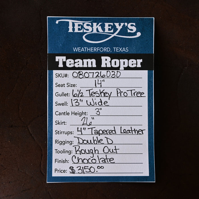 14" TESKEY'S TEAM ROPING SADDLE