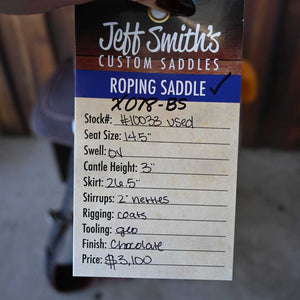 14.5" USED JEFF SMITH ROPING SADDLE Saddles Jeff Smith   