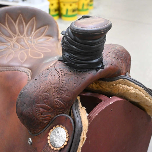 15.5" USED DOUBLE J TEAM ROPING SADDLE Saddles - Used DOUBLE J SADDLERY