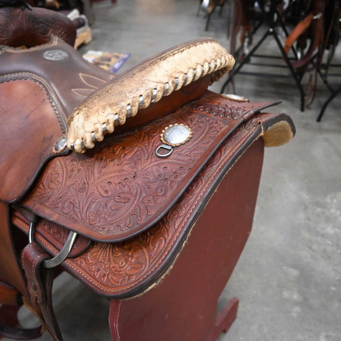 15.5" USED DOUBLE J TEAM ROPING SADDLE Saddles - Used DOUBLE J SADDLERY