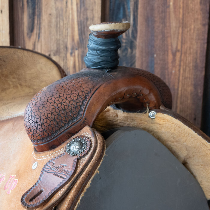 15" USED SCOTT THOMAS TEAM ROPING SADDLE Saddles - Used Scott Thomas