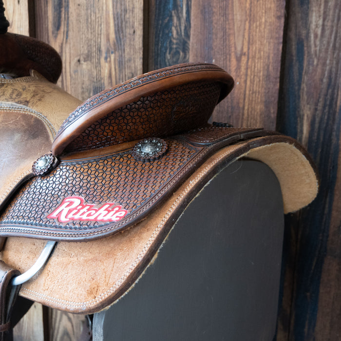 15" USED SCOTT THOMAS TEAM ROPING SADDLE Saddles - Used Scott Thomas