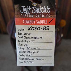 16" USED JEFF SMITH COWBOY SADDLE Saddles Jeff Smith   