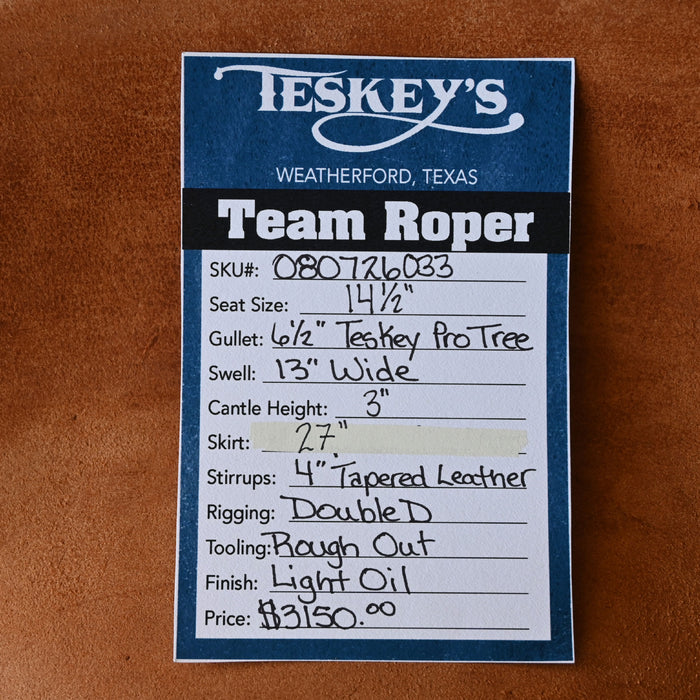 14.5" PATRICK SMITH TEAM ROPING SADDLE