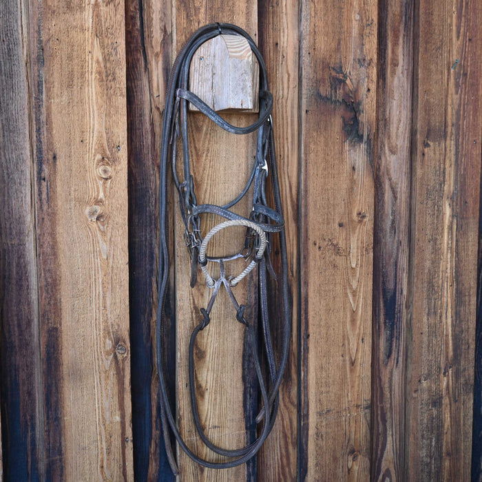 Quick Stop Hackamore w/Leather Browband
