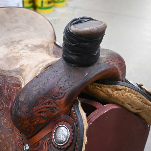 15" USED TEAM ROPING SADDLE Saddles - Used SHOPMADE