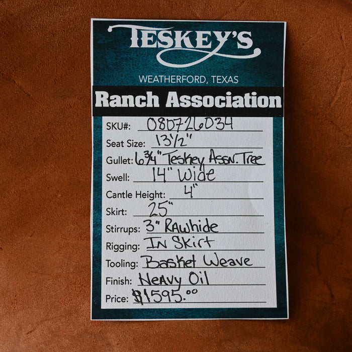 13.5" TESKEY'S RANCH ASSOCIATION SADDLE