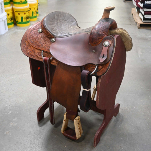15" USED TEAM ROPING SADDLE Saddles - Used SHOPMADE