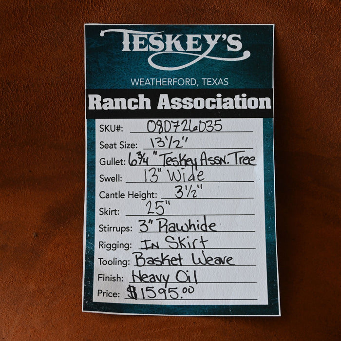 13.5" TESKEY'S RANCH ASSOCIATION SADDLE