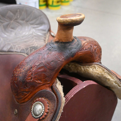 15" USED TEAM ROPING SADDLE Saddles - Used SHOPMADE
