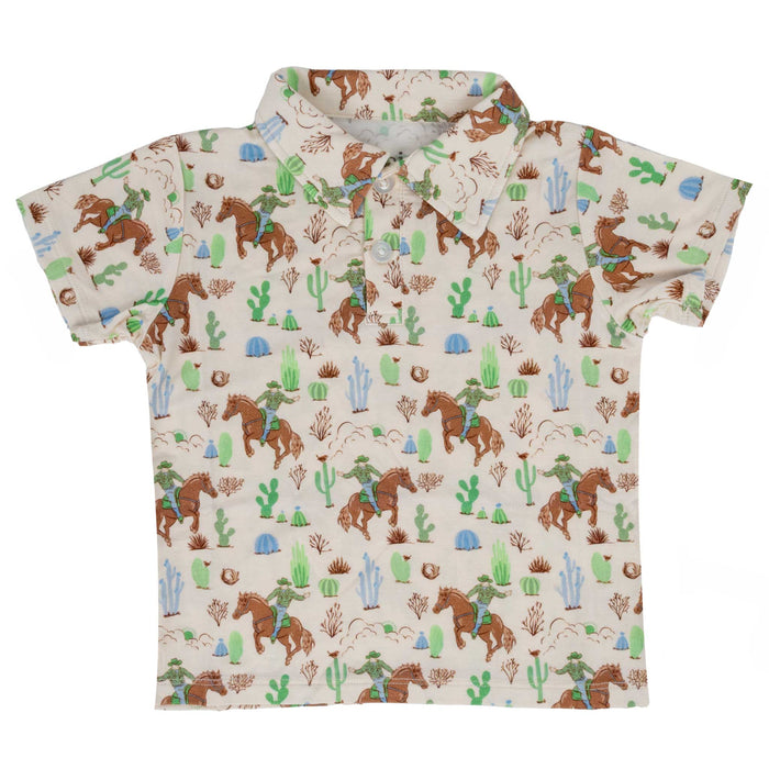 Toddler Boy's Saddle Up Cowboy Polo Shirt