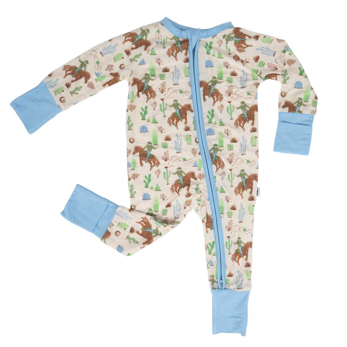 Baby Boy's Saddle Up Convertible Zip Pjs