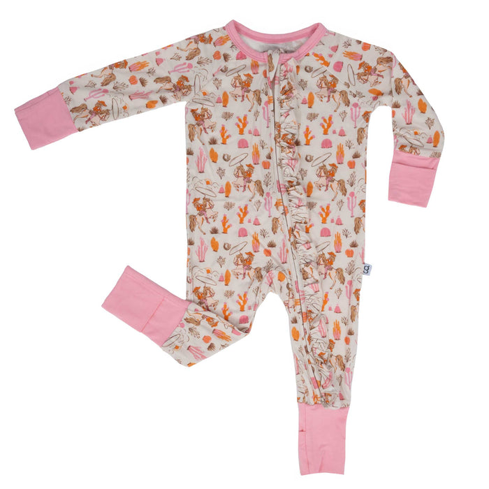 Baby Girl's Saddle Up Cowgirl Convertible Zip Pjs