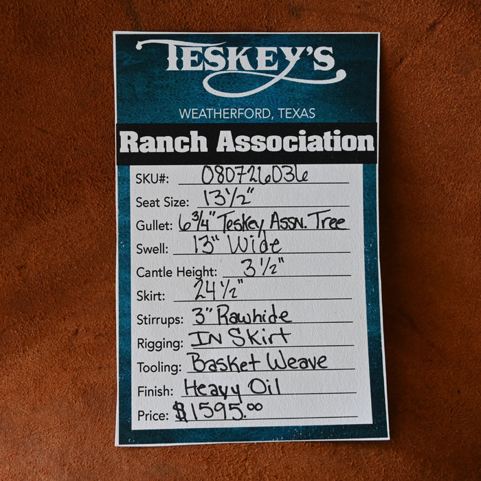 13.5" TESKEY'S RANCH ASSOCIATION SADDLE