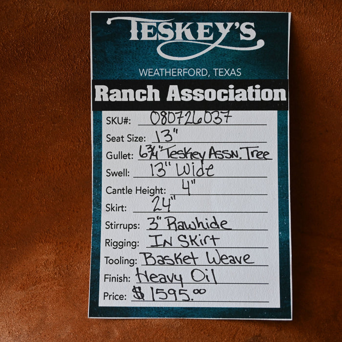 13" TESKEY'S RANCH ASSOCIATION SADDLE