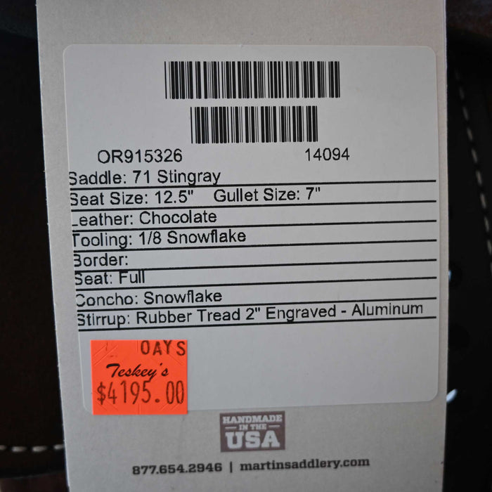 12.5" MARTIN STINGRAY BARREL SADDLE