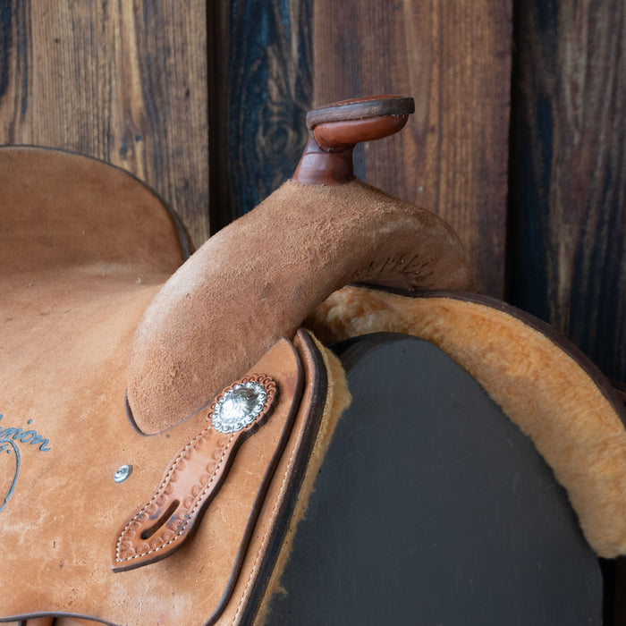15.5" USED SLONE SILVER SERIES STEER WRESTLING SADDLE Saddles - Used Slone Saddles