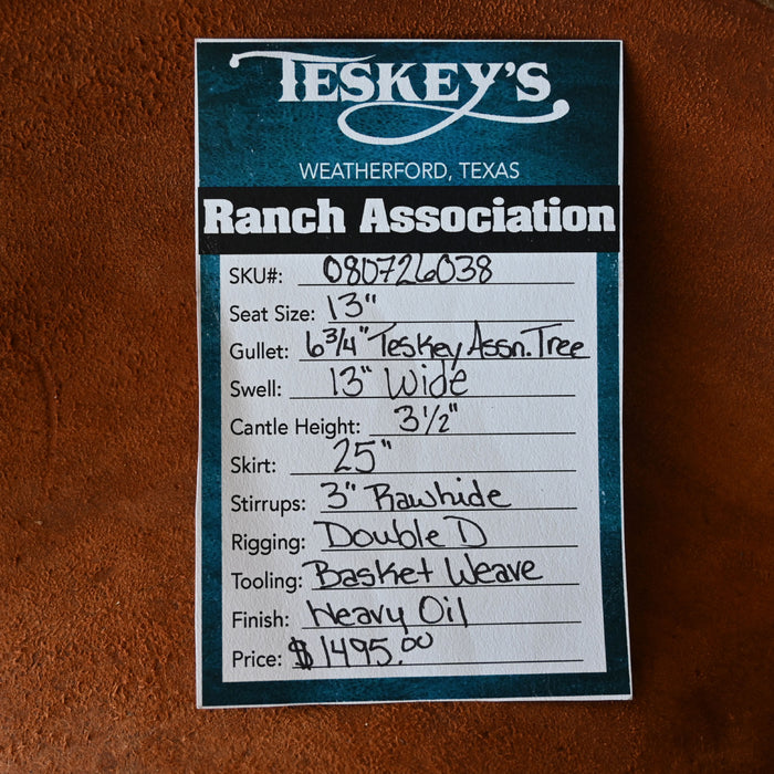 13" TESKEY'S RANCH ASSOCIATION SADDLE