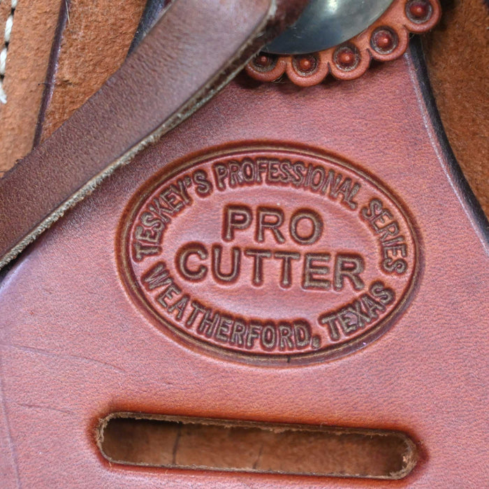 16.5" USED TESKEY'S PRO CUTTER RANCH CUTTER SADDLE Saddles - Used Teskey's Saddlery
