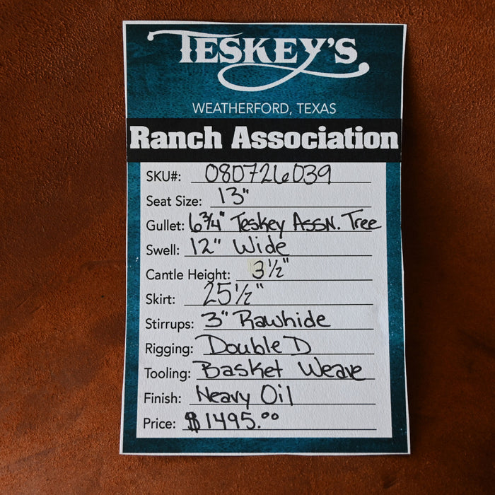 13" TESKEY'S RANCH ASSOCIATION SADDLE