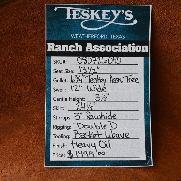 13.5" TESKEY'S RANCH ASSOCIATION SADDLE