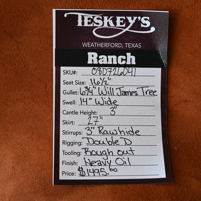 16.5" TESKEY'S STRIP DOWN RANCH SADDLE