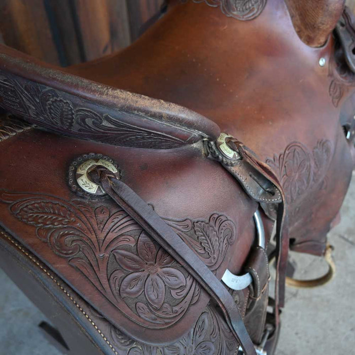 16.5" USED JEFF SMITH COWBOY SADDLE Saddles - Used Jeff Smith