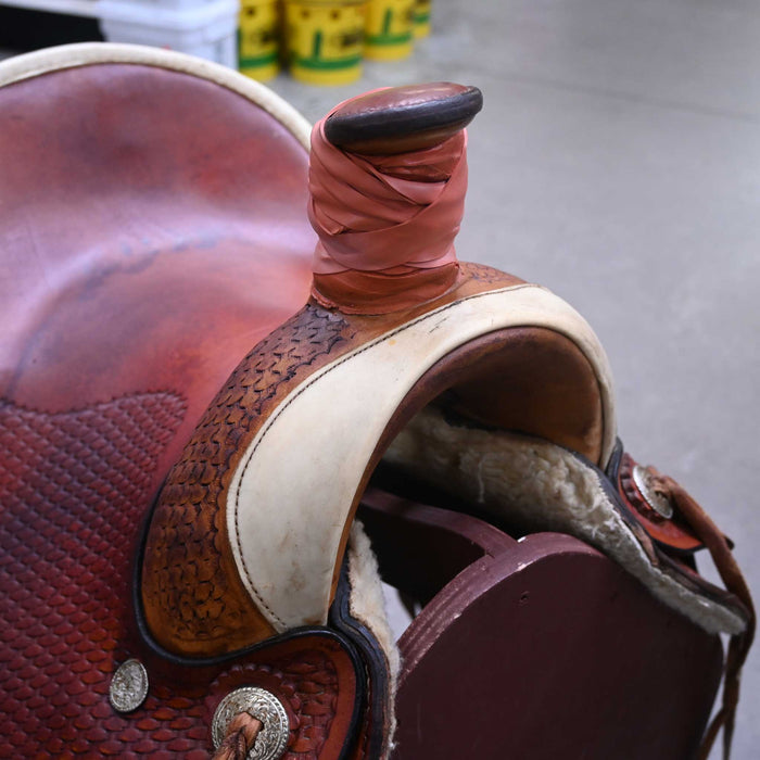 15.5" USED DOUBLE T TEAM ROPING SADDLE Saddles - Used DOUBLE T SADDLERY