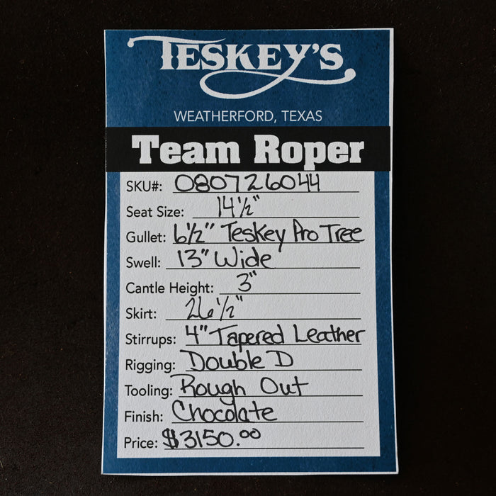 14.5" TESKEY'S TEAM ROPING SADDLE