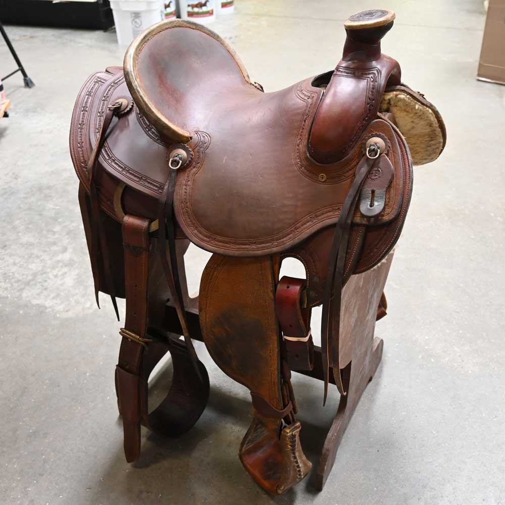 15.5" USED BAR B RANCH SADDLE Saddles Bar B Saddlery   