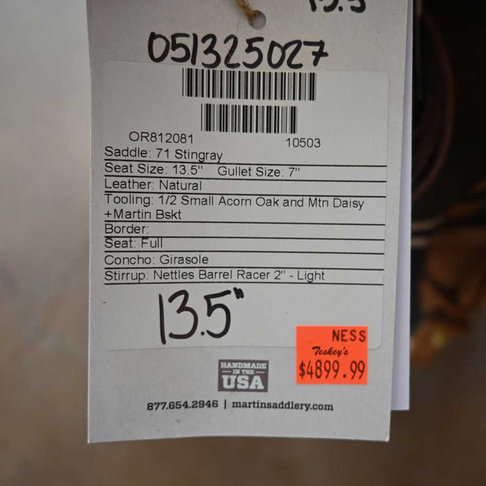 13.5" MARTIN STINGRAY BARREL SADDLE Saddles - New Martin Saddlery