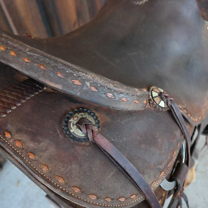 16" USED JEFF SMITH COWBOY SADDLE Saddles - Used Jeff Smith