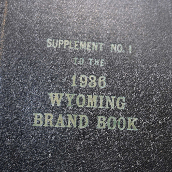 Vintage 1936 Wyoming Brand Book + One Supplement Book Collectibles Vintage