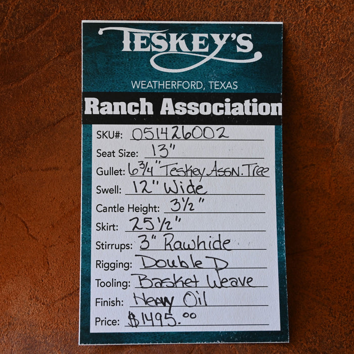 13" TESKEY'S RANCH ASSOCIATION SADDLE