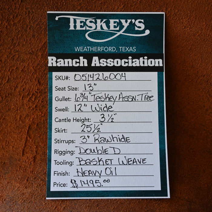 13" TESKEY'S RANCH ASSOCIATION SADDLE